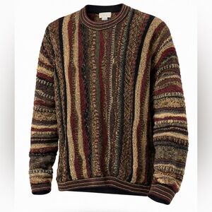 Vintage Norm Thompson Pullover Sweater XL Multicolor 3D Knit Textured Cosby